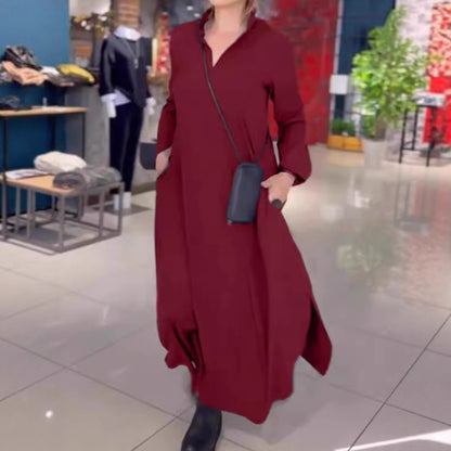 Robe kaftan pour femmes avec poches pratiques et col élégant Chic und Stil