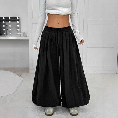 Women's Palazzo Pants, wide cut, with elastic waistband and side pockets Chic and Style