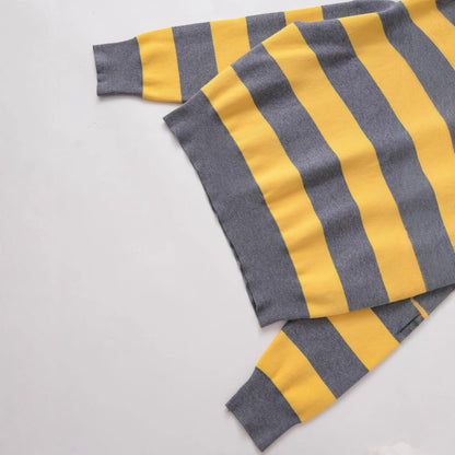 Pull décontracté pour femme avec col polo et motif rayé Chic und Stil