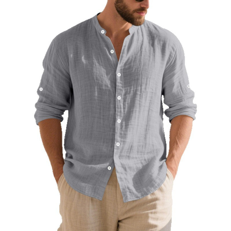 Chemise décontractée à manches longues pour hommes avec des détails de boutons modernes et une surface texturée Chic und Stil