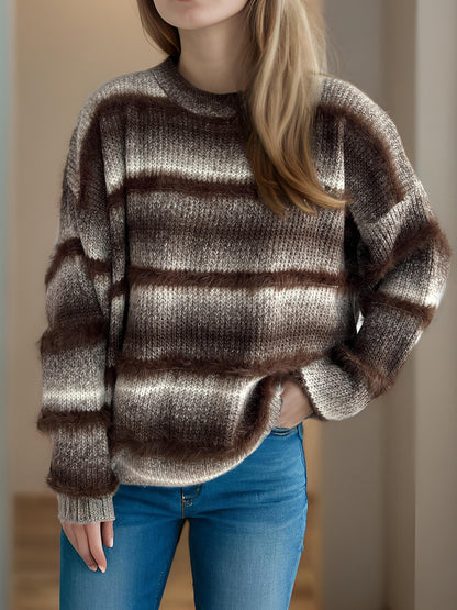Dames pull-over en tricot douillet avec flair Chic und Stil