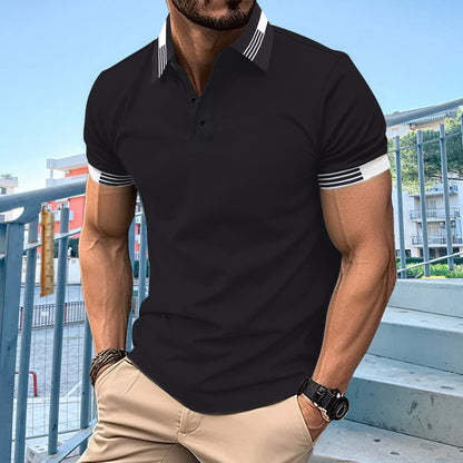 Polo à manches courtes élégant pour hommes avec passepoil contrasté Chic und Stil