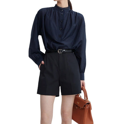 Blouse femme élégante à col montant Chic und Stil