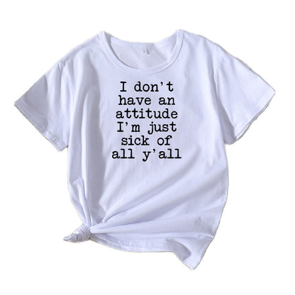 T-shirt attitude statement détendu pour femmes Chic und Stil