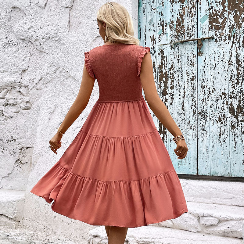 Robe à volants fluide pour femmes Chic und Stil