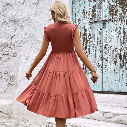 Robe à volants fluide pour femmes Chic und Stil