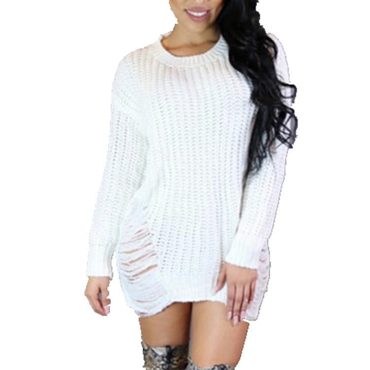 Robe en tricot pour femmes avec un design original à découpe et une partie à manches longues Chic und Stil