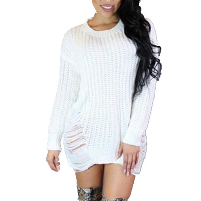 Robe en tricot pour femmes avec un design original à découpe et une partie à manches longues Chic und Stil