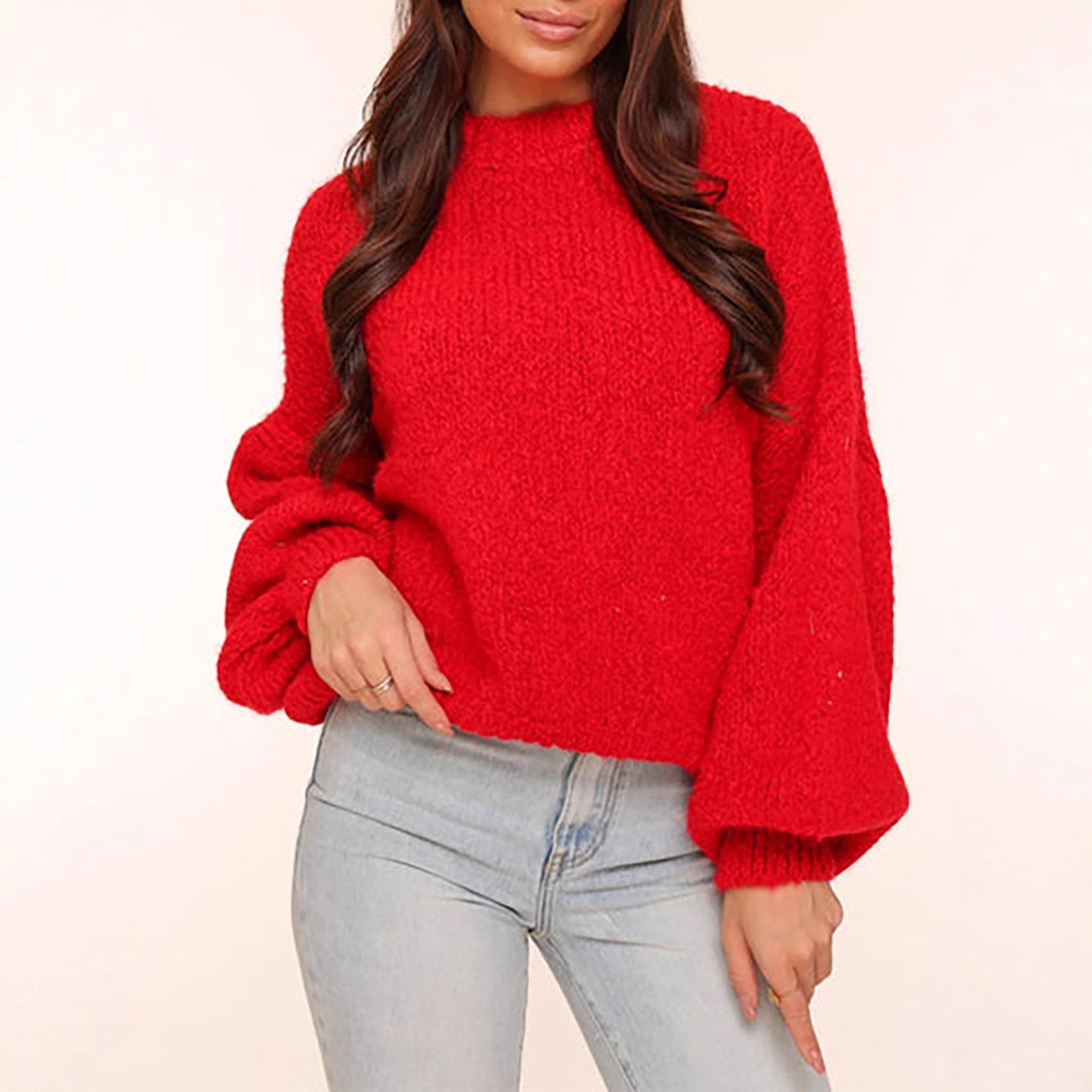 Pull décontracté en tricot pour femmes avec des manches volumineuses et un design moderne Chic und Stil
