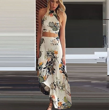 Dames Floral Deux-Pièces Set Chic und Stil