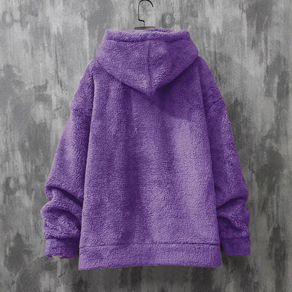 Ladies Cozy Fleece Pullover with Hood and Practical Pockets Chic and Style