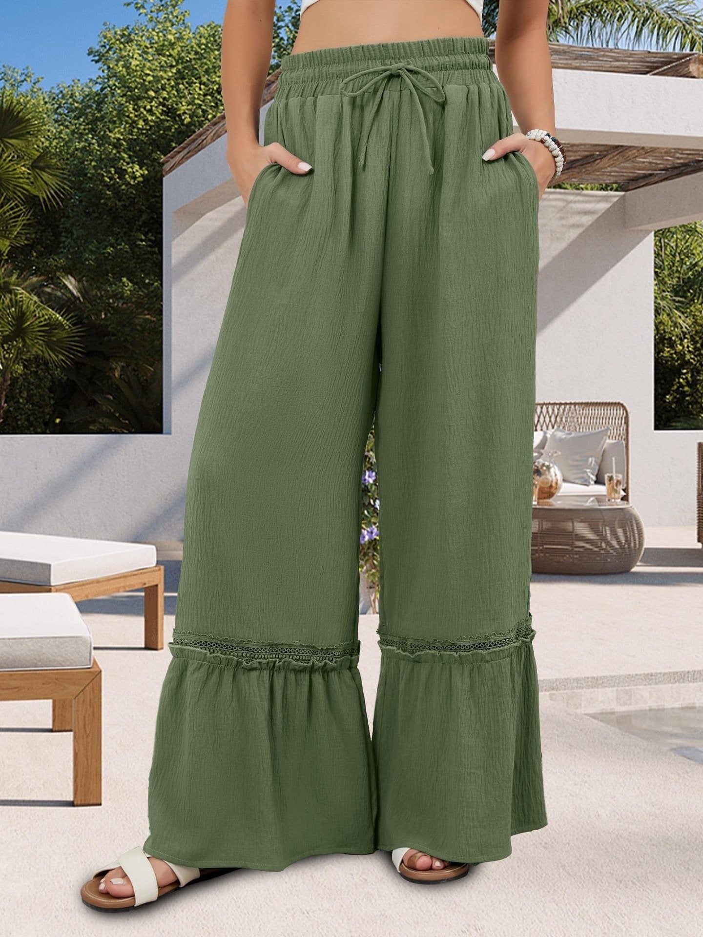 Chic and Stylish Soft Palazzo Pants for Women with Playful Hem