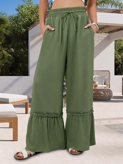 Chic and Stylish Soft Palazzo Pants for Women with Playful Hem