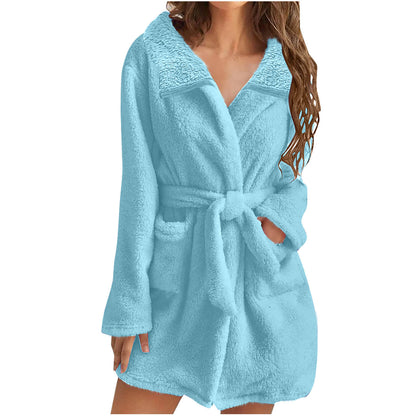 Ladies Cozy Polar Fleece Robe Chic and Style