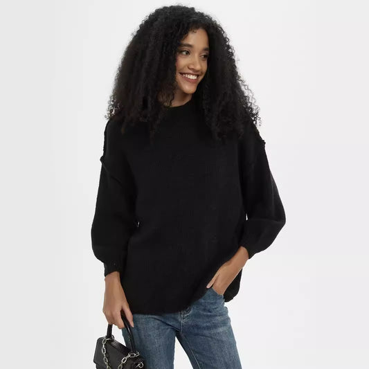 Pull en tricot élégant pour femmes avec col montant et coupe décontractée Chic und Stil
