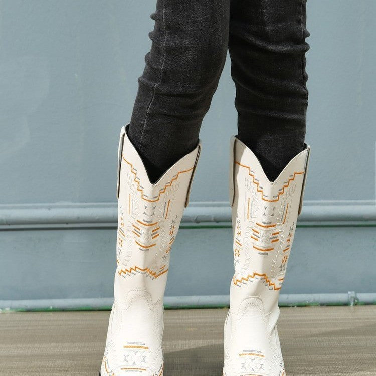 Bottes de cowboy pour femmes avec broderie artistique Chic und Stil