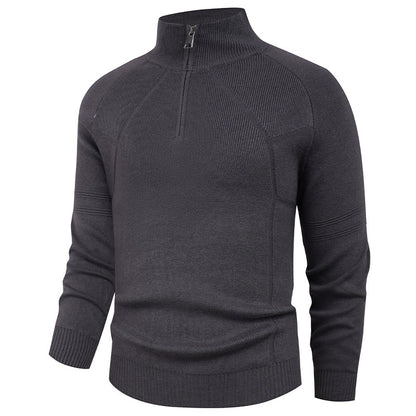Knitted pullover for men with modern zipper and elegant structure Chic and Style