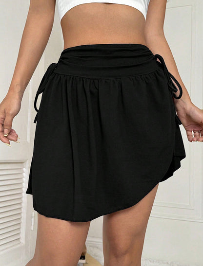 Jupe portefeuille pour femmes avec des détails de nouage élégants Chic und Stil
