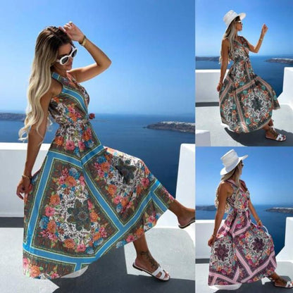 Robe maxi bohemian à fleurs Chic und Stil