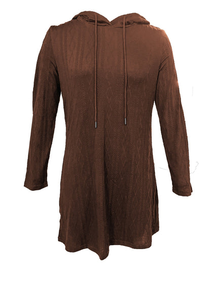 Robe à capuche pour femmes avec motif tricoté texturé et coupe décontractée Chic und Stil