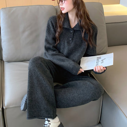 Pull en tricot confortable pour femmes avec col montant et détails de boutons Chic und Stil