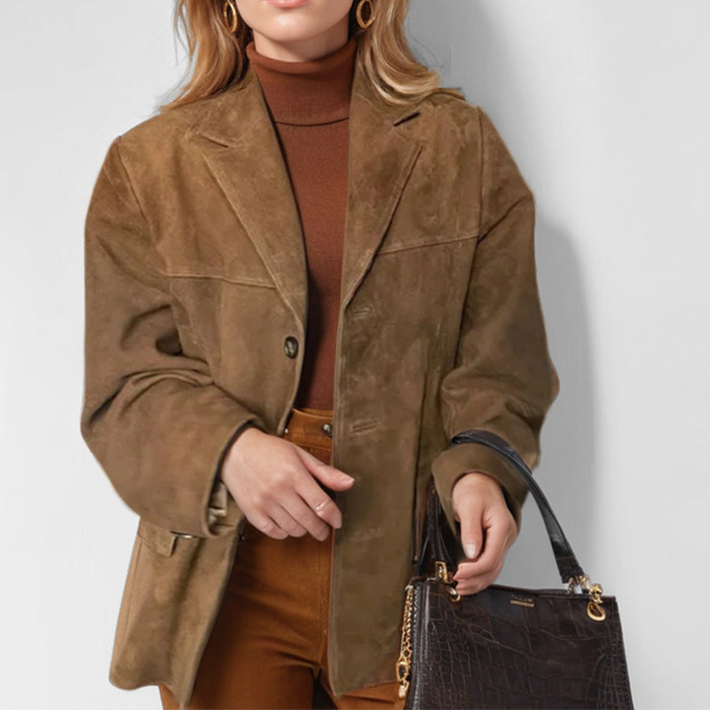Blazer en cuir pour femmes avec design structuré Chic und Stil