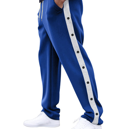 Chic and Stylish sporty leisure pants for men with snap buttons and side panels