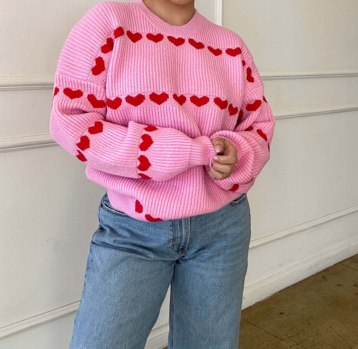 Pull en tricot pour femmes avec motif en cœur et coupe décontractée Chic und Stil