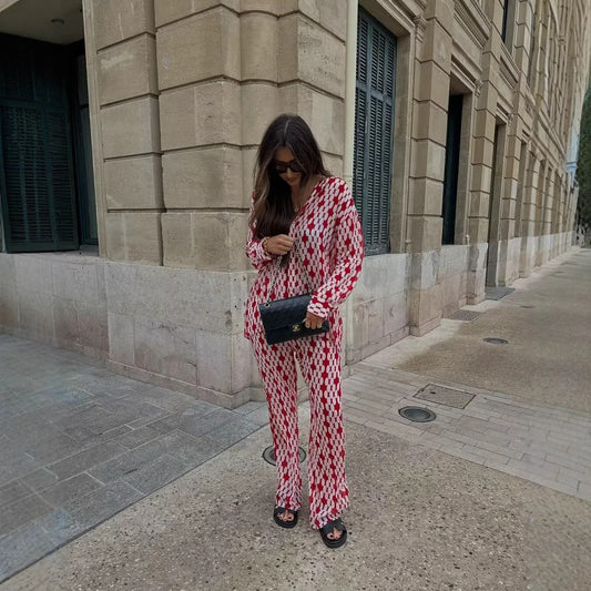 Wide Palazzo Pants for Women with Modern Geometric Pattern Chic and Style