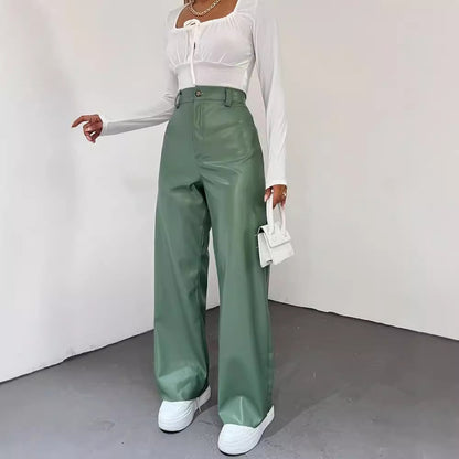 High-waisted wide-leg pants for women in lightweight material with an elegant cut Chic und Stil