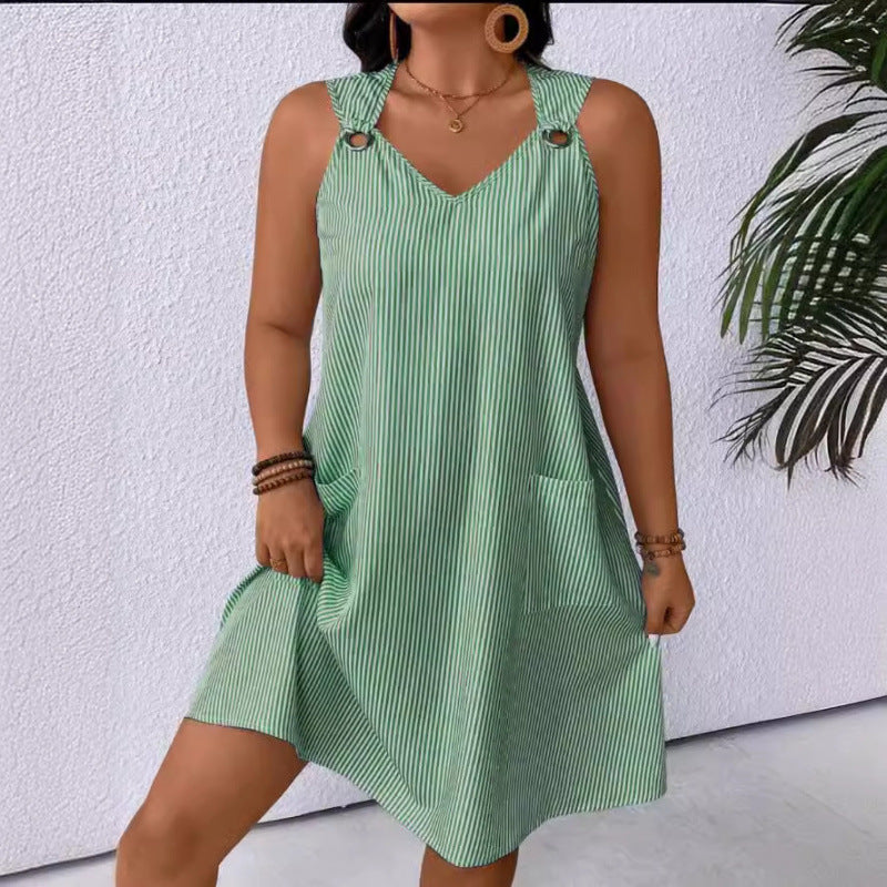 Robe décontractée pour femmes avec décolleté en V et poches pratiques Chic und Stil