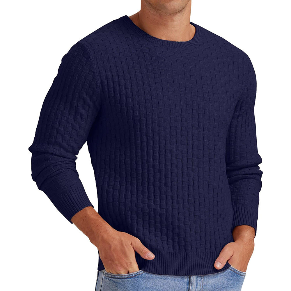 Pull-over rond col structuré pour hommes Chic und Stil