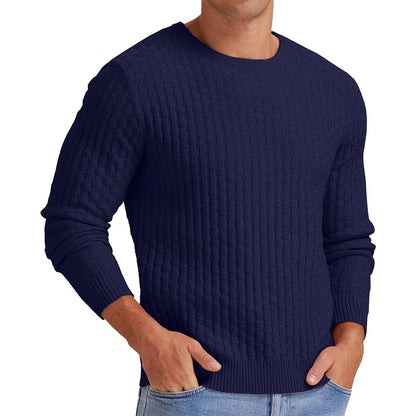 Pull-over rond col structuré pour hommes Chic und Stil