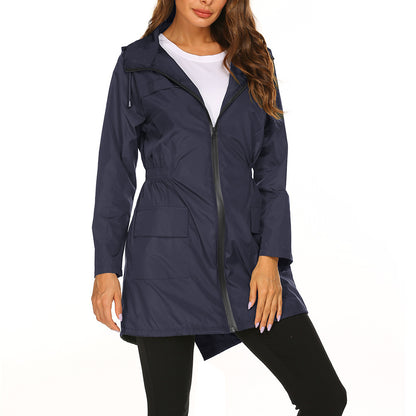 Dame veste de plein air imperméable avec capuche réglable et taille élastique Chic und Stil