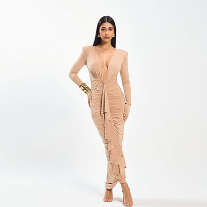 Robe enveloppante élégante pour femmes avec des détails de drapée raffinés Chic und Stil
