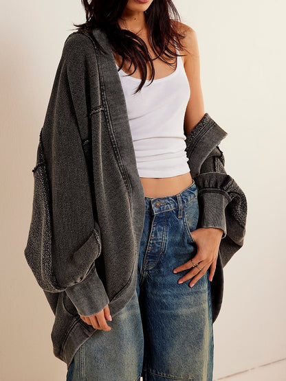 Dames hoodie oversize tendance avec tissage structuré Chic und Stil