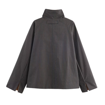 Dames élégante veste de transition avec des boutons décoratifs et un col montant moderne Chic und Stil