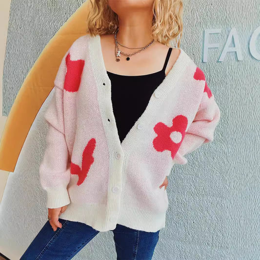 Women's comfortable knit vest with playful pattern accents. Chic and stylish.