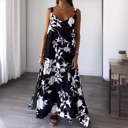 Robe maxi pour dames avec motif floral et coupe fluide Chic und Stil