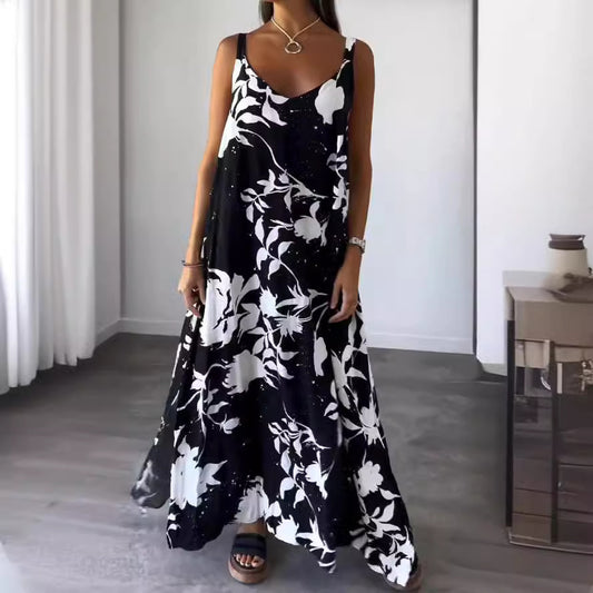 Robe maxi pour dames avec motif floral et coupe fluide Chic und Stil