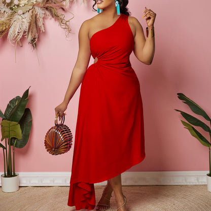 Robe de soirée asymétrique pour femme avec ourlet plissé Chic und Stil