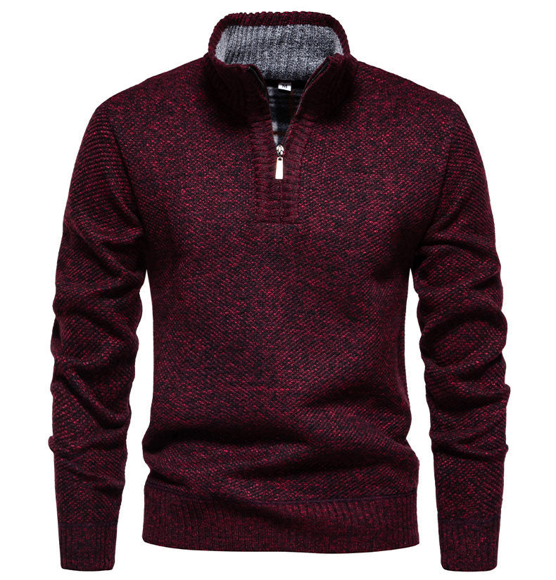 Pull-over zippé pour hommes avec design structuré Chic und Stil