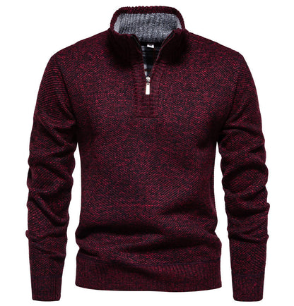 Pull-over zippé pour hommes avec design structuré Chic und Stil