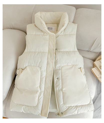 Dame Gilet en satin avec col haut et poches pratiques Chic und Stil