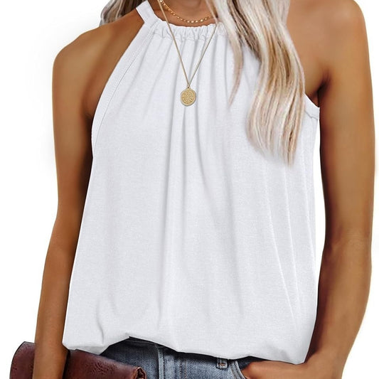 Top dames en chiffon léger à taille haute Chic und Stil