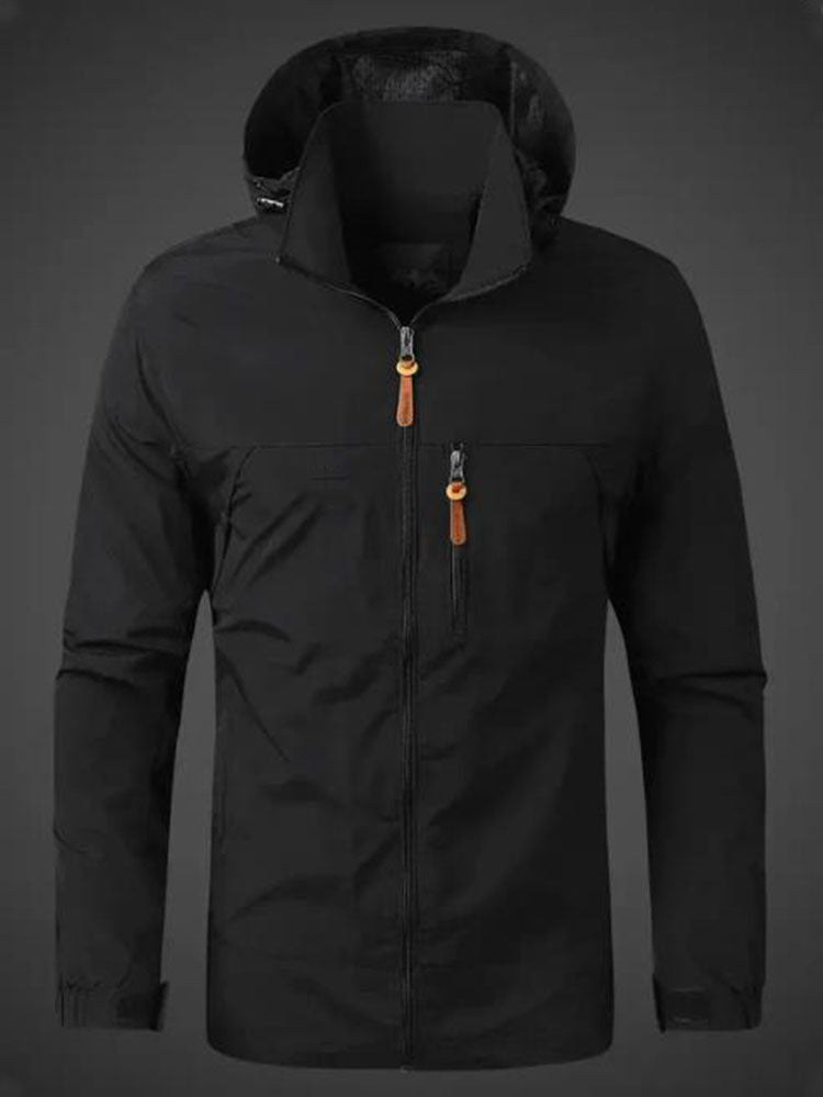 Functional waterproof jacket for men with adjustable hood Chic and Style