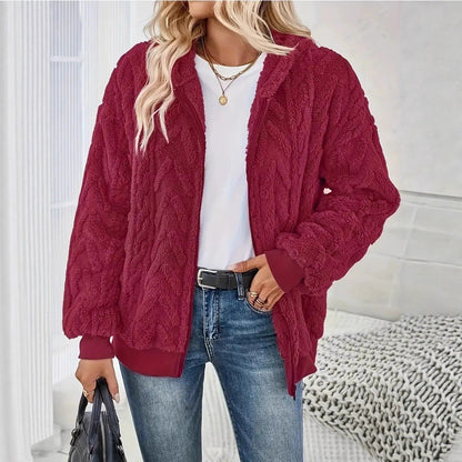 Fleece jacket for women with Chic and Style texture