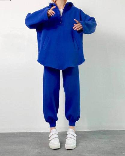 Dames Ensemble de Fleece Sportif avec col montant moderne et poches pratiques Chic und Stil