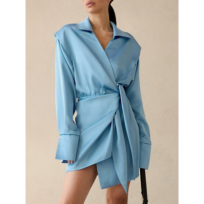 Asymmetrical wrap dress women Chic and Style