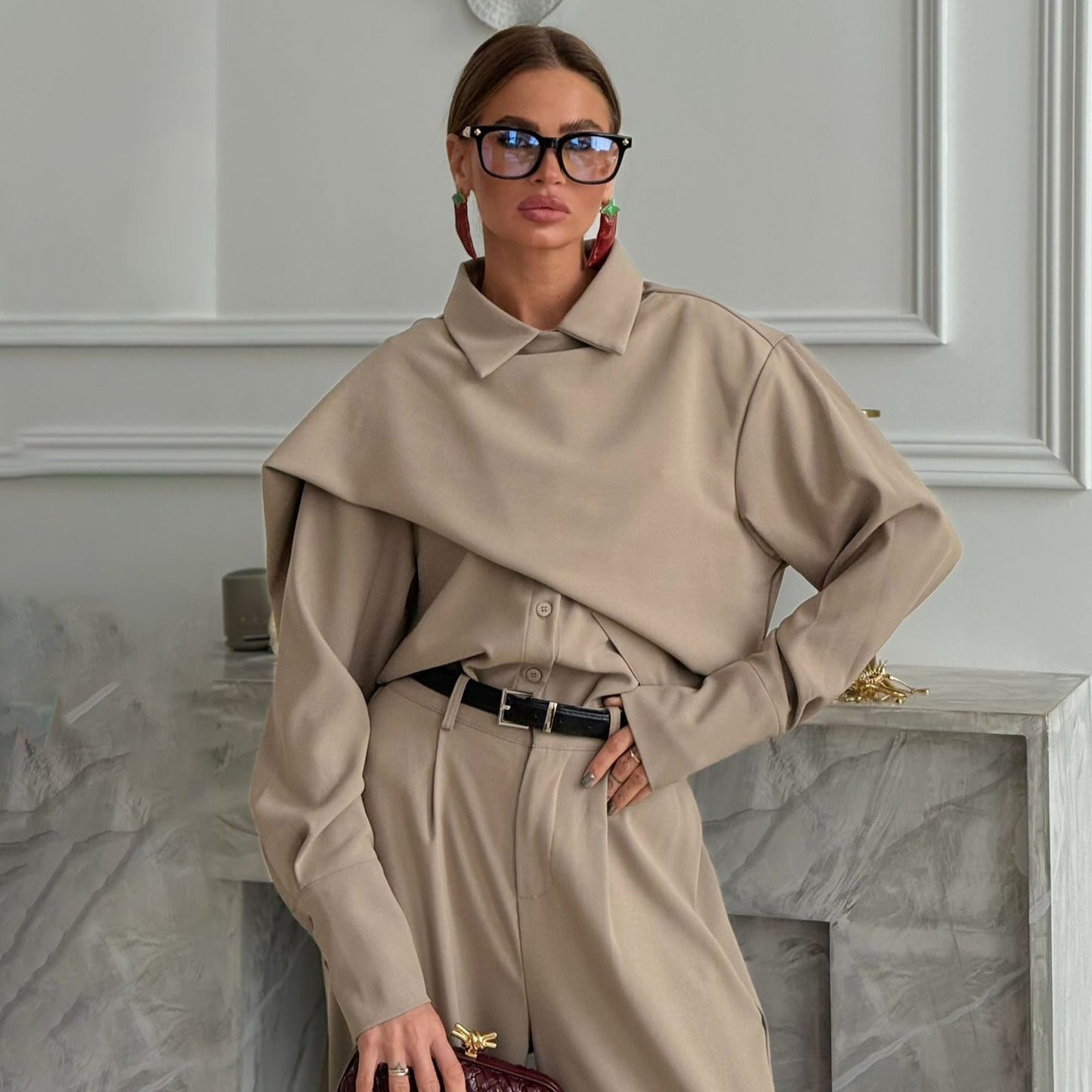 Dames Élégant et décontracté Combinaison avec détails de ceinture Chic und Stil